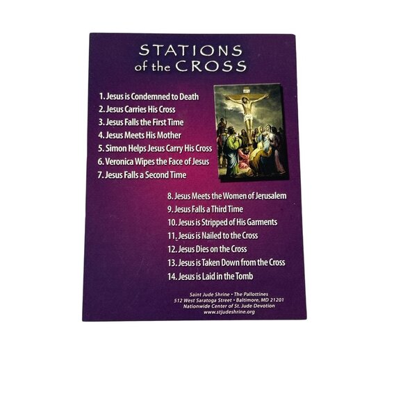 Our Lenten Journey With Christ Cross Pendant & Station of the Cross Card - Picture 2 of 5